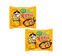 Samyang Ramen - Tagliatelle coreane calde/delicate/patatine fritte/zuppe (Buldak Cheese, confezione da 2)