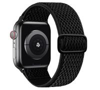 SAMYERLEN - Cinturino elastico in nylon compatibile con Apple Watch Band 38 mm 40 mm 42 mm 44 mm per uomo donna regolabile Solo Loop intrecciato elastico per iWatch Series 6 5 4 3 2 1 SE (Nero-42/44)