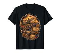 San Antonio Texas River Walk Alamo Vintage Viaggio Collage Maglietta