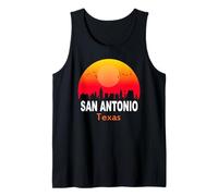 San Antonio Texas State USA Vintage Retro Sunset City Canotta
