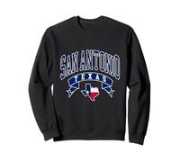 San Antonio Vintage Atletico Tipografia con Texas Mappa Felpa