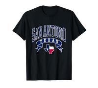 San Antonio Vintage Atletico Tipografia con Texas Mappa Maglietta