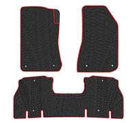 San Auto Tappetino per auto per Jeep Wrangler JL 4x4 porte Sahara Rubicon 2018 2019 2020 2021 2022 2023 Custom Fit Nero Rosso Gomma Auto Floor Liner Mat All Weather Heavy Duty Inodore - Non adatto a