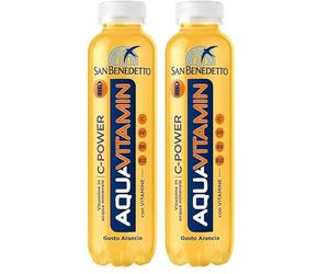 San Benedetto, Aquavitamin Gusto Arancia, 400 ml, Bevanda Idratante con Vitamine B e C, Perfetta per il Benessere Quotidiano (Confezione da 2)