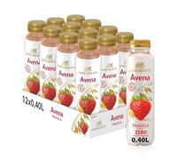 San Benedetto Avena al Gusto di Fragola Zero Zuccheri, 12x400 ml, Bevanda Analcolica, Arricchita con Vitamine e Minerali, Bottiglia PET, Fresca e Naturale