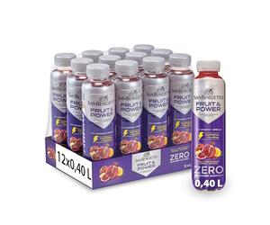 San Benedetto, Energy Drink Fruit & Power Zero, 12x400 ml, Bevanda Energetica a base di Frutta, con Caffeina e Taurina, Zero Zuccheri Aggiunti, un'Alternativa al Caffè Fresca e Gustosa