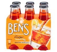 San Benedetto Ginger Confezione da 24 Bottigliette in Vetro da 10 cl Aperitivo Analcolico