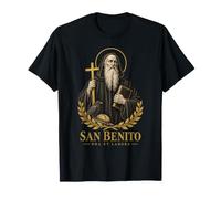 San Benito San Benedetto Ora Et Labora Ritratto Maglietta