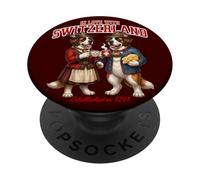 San Bernardo cane innamorato caffè amore formaggio Svizzera bandiera PopSockets PopGrip Adesivo
