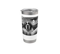 San Bernardo Selfie con UFO Alien Divertente Cane Mamma Papà Bicchiere termico in acciaio inox doppia parete