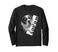 San Bernardo Suonare Pianista Pianista Dog Lover Maglia a Manica