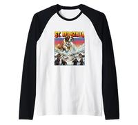 San Bernzilla San Bernardo Cane - Dogzilla Mostro Film Maglia con Maniche Raglan