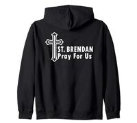 San Brendan Prega per Noi Santo cattolico Felpa con Cappuccio