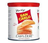 San Carlo Chips Doré Classico 45 g - Cialde di Patata Ondulate e Croccanti, Gusto Classico, Barattolo Salvafreschezza, Snack Salato per Aperitivo, Pausa e Viaggio