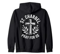 San Charbel Prega per Noi Croce Maronita Cattolica Fede Felpa con Cappuccio