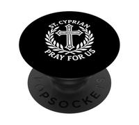 San Cipriano prega per noi cattolica Santa Croce PopSockets PopGrip Adesivo