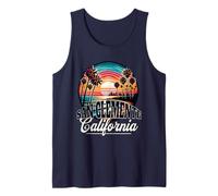 San Clemente California Beach Palm Tree Tramonto Souvenir Canotta
