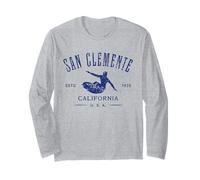 San Clemente California Surf Design Invecchiato Maglia a Manica