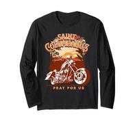 San Colombano Patrono Cattolico delle Motociclette Biker Maglia a Manica