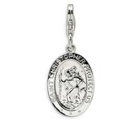 San Cristoforo Medaglietta Ciondolo .925 Argento Sterling Click Su Amore La Vita