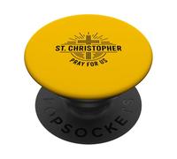 San Cristoforo prega per noi Catholic Cross Travel PopSockets PopGrip Adesivo