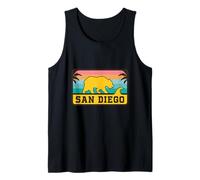 San Diego California Bear Surf Surf Retro Travel Canotta