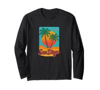 San Diego Coastal Vintage Sun California Spiaggia Vibes Maglia a Manica