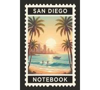 San Diego Notebook: Vintage Travel Stamp Style | Surf, Beach & Coastal City Aesthetic | Lined Journal