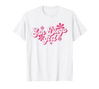 San Diego Ragazza Retro Groovy City Maglietta
