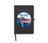 San Diego Travel Emblem Notebook, pagine bianche, copertina in ecopelle, agenda, diario, quaderno di lavoro