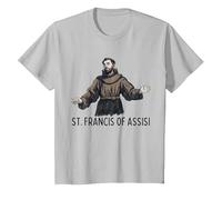 San Francesco Cattolico San Francesco d'Assisi Maglietta, Bambini, Argento, 3 Anni