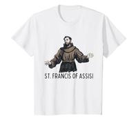 San Francesco Cattolico San Francesco d'Assisi Maglietta, Bambini, Bianco, 12 Anni