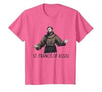San Francesco Cattolico San Francesco d'Assisi Maglietta, Bambini, Rosa mélange, 12 Anni