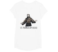 San Francesco Cattolico San Francesco d'Assisi Maglietta, Ragazze, Bianco, S
