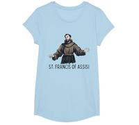 San Francesco Cattolico San Francesco d'Assisi Maglietta, Ragazze, Celeste, S