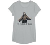 San Francesco Cattolico San Francesco d'Assisi Maglietta, Ragazze, Grigio Melange, S