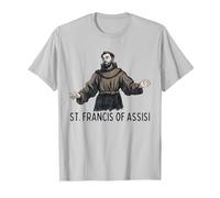 San Francesco Cattolico San Francesco d'Assisi Maglietta, Uomo, Argento, L