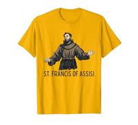 San Francesco Cattolico San Francesco d'Assisi Maglietta, Uomo, Oro Brillante, L