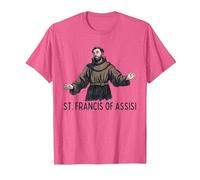 San Francesco Cattolico San Francesco d'Assisi Maglietta, Uomo, Rosa mélange, 3XL