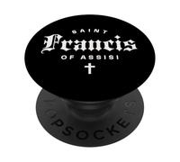 San Francesco d'Assisi Cattolica Cattolica Cresima Santo Minimalista PopSockets PopGrip Adesivo