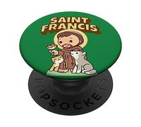 San Francesco d'Assisi Patrono degli Animali Cattolici Bambini PopSockets PopGrip Adesivo