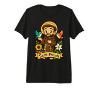 San Francesco d'Assisi Patrono degli Animali Chibi Cattolico Maglietta Premium