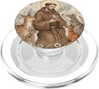 San Francesco d'Assisi Patrono Santo Animali Cottage Cattolico PopSockets PopGrip per MagSafe