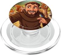 San Francesco Patrono Santo degli Animali Carino Cattolico Selfie PopSockets PopGrip per MagSafe