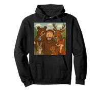 San Francesco Patrono Santo degli Animali Divertente Cattolico Selfie Felpa con Cappuccio