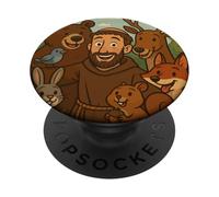 San Francesco Patrono Santo degli Animali Divertente Cattolico Selfie PopSockets PopGrip Adesivo