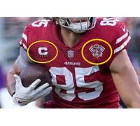 San Francisco 49ers George Kittle Te 4- ⭐⭐⭐⭐ Stella da Stiro Captain Toppa +