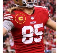 San Francisco 49ers George Kittle Te 4- ⭐⭐⭐⭐ Stella da Stiro Rosso Captain Oro