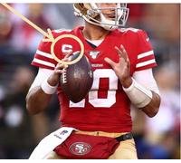 San Francisco 49ERS JIMMY Garoppolo 1-Gold- ⭐ -star da Stiro Rosso Captain