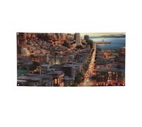 San Francisco Banner e cartelli per esterni e interni, decorazione per feste, striscione personalizzato con occhielli sfondo di compleanno cartello poster sfondo fotografico per eventi di nozze medio